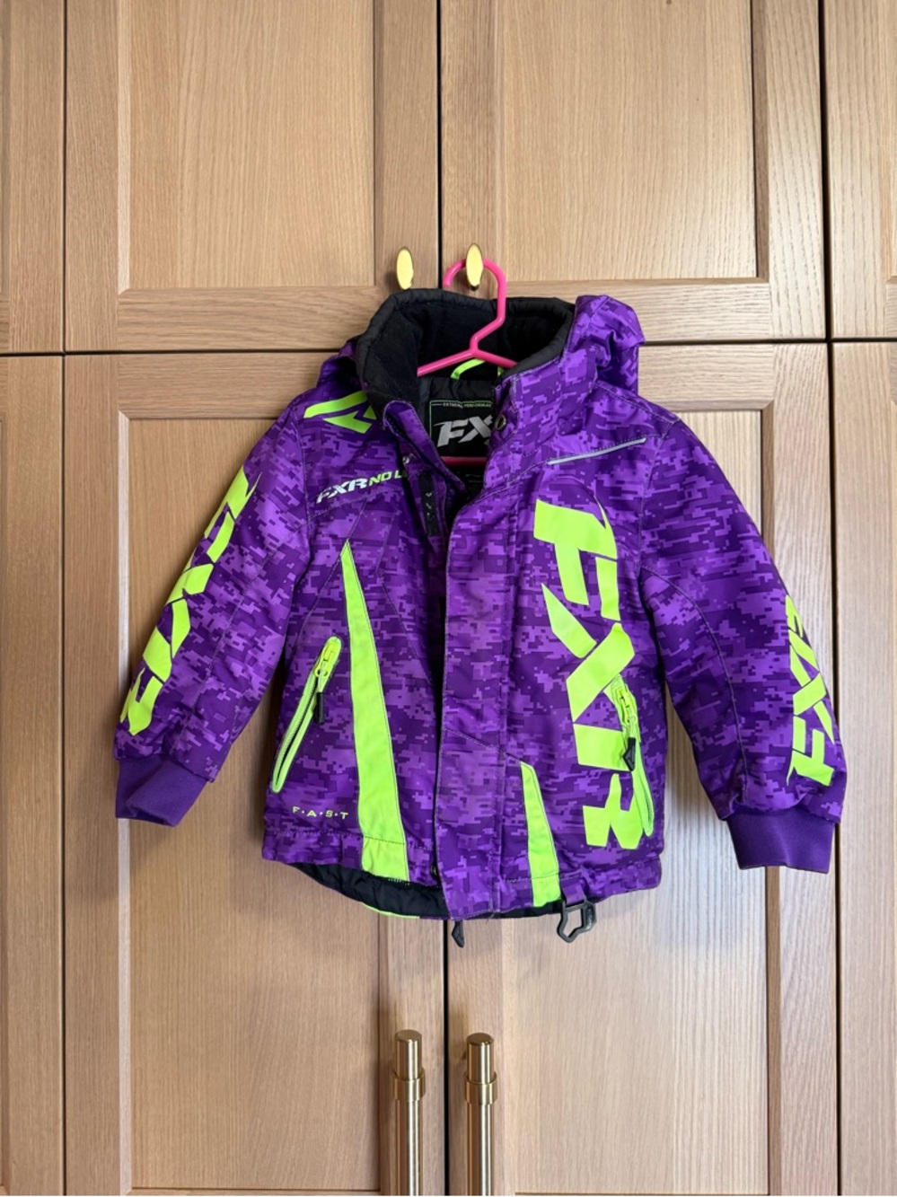 FXR Purple & Neon Green Kids Snow Jacket